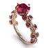 Leaves All Around Rose Gold Ruby Ring - Sydney 2ct No. 56